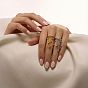 304 Stainless Steel Round Bead Tassel Finger Rings