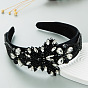 Baroque Crystal Butterfly Headband for Women - Vintage Wide Brim Hair Accessories with Glamorous Sparkle