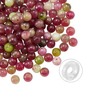 Наборы для изготовления браслетов своими руками, 200 шт 6 мм окрашенные круглые натуральные белые нефритовые бусины и плоская эластичная нить