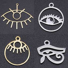 Stainless Steel Pendants, Ring with Eye/Evil Eye/Egyptian Eye of Horus Charms