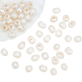 Nbeads 50Pcs Natural Baroque Pearl Keshi Pearl Beads, Cultured Freshwater Pearl Beads, Oval