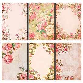 12 Sheets Flower Gradient Theme Scrapbook Paper Pad Sets, for DIY Album Scrapbook, Greeting Card, Background Paper, Diary Decorative