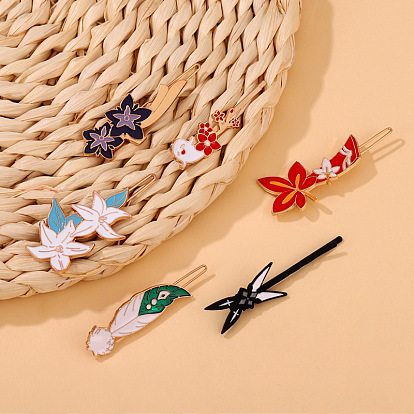 Cute Hair Clips Set with Characters from Genshin Impact Game