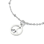 Alloy Peace Sign Charm Bracelet, 304 Stainless Steel Satellite Chains
