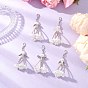 5шт. АБС-пластик, имитация жемчуга, подвесные украшения, ангел, с акриловой, сплав тибетского стиля и железо