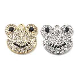 Латунные микро проложить кубического циркония подвески, лягушка, без свинца и без кадмия, долговечный