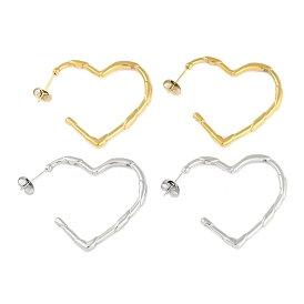 Ионное покрытие (ip) 304 серьги-гвоздики из нержавеющей стали, сердце