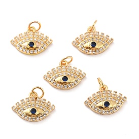 Латунные подвески из кубического циркония с микропаве, долговечный, без свинца, без никеля и без кадмия, глаз