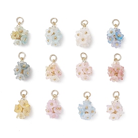 12шт. подвески из прозрачного акрила в виде цветка, с золотыми латунными булавками с шаровой головкой