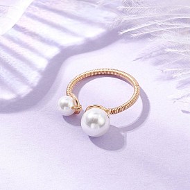 Кольца-манжеты из ракушек и жемчуга, с экологически чистой медной проволокой