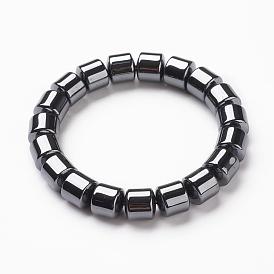Non-magnetic Synthetic Hematite Beads Stretch Bracelets