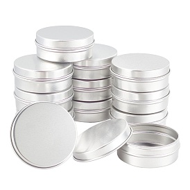Boîtes de conserve rondes en aluminium, pot en aluminium, conteneurs de stockage pour cosmétiques, bougies, des sucreries, avec couvercle à vis