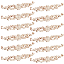 Oak Wood Trim Strip, Flower, for Furniture Decor