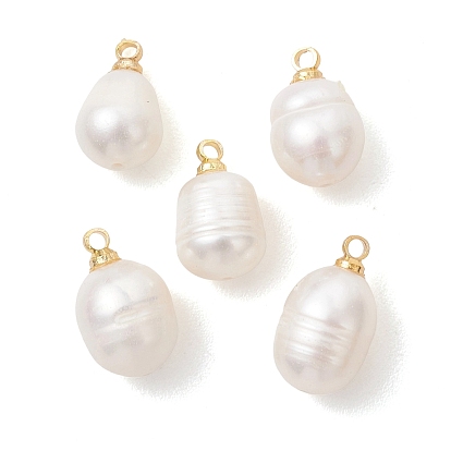 Подвески из натурального пресноводного жемчуга, Подвески Ricel с латунными креплениями, золотые
