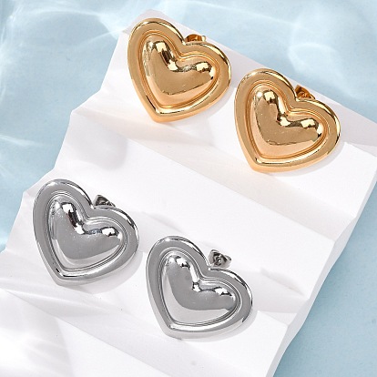 304 из нержавеющей стали серьги, вакуумное покрытие pvd, сердце