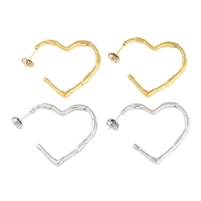 Ионное покрытие (ip) 304 серьги-гвоздики из нержавеющей стали, сердце
