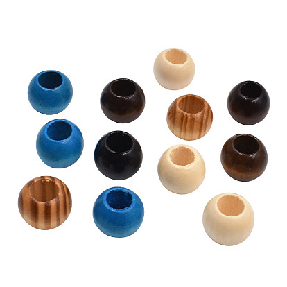 Wood Large Hole Beads, Rondelle, Dyed, DIY Jewelry Accessories