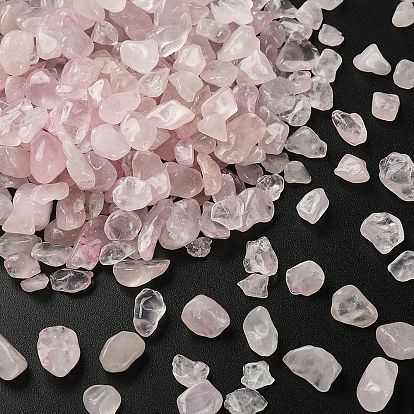 Natural Rose Quartz Chip Beads, No Hole/Undrilled