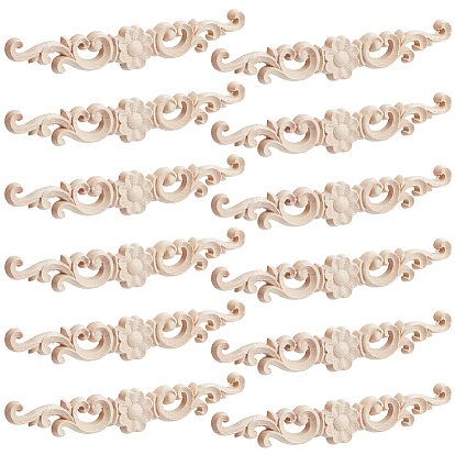 Oak Wood Trim Strip, Flower, for Furniture Decor