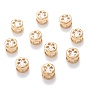 Real 18K Gold Plated Brass Micro Pave Cubic Zirconia Multi-Strand Links, Flat Round