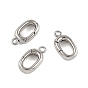 SHEGRACE Brass Spring Gate Rings, Oval, Cadmium Free & Nickel Free & Lead Free, with Loop