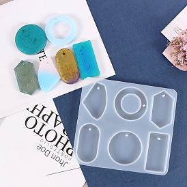 DIY Silicone Molds, Resin Casting Molds, For UV Resin, Epoxy Resin Jewelry Pendants Making, Geometric Shapes