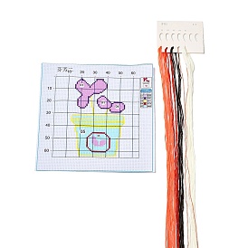 Flower Pattern DIY Cross Stitch Beginner Kits, Stamped Cross Stitch Kit, Including 11CT Printed Fabric, Embroidery Thread & Needles, Instructions