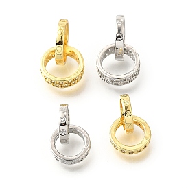 Латунные микропаве из прозрачного кубического циркония, двойное кольцо, долговечный, без кадмия и без свинца, стойки покрытие