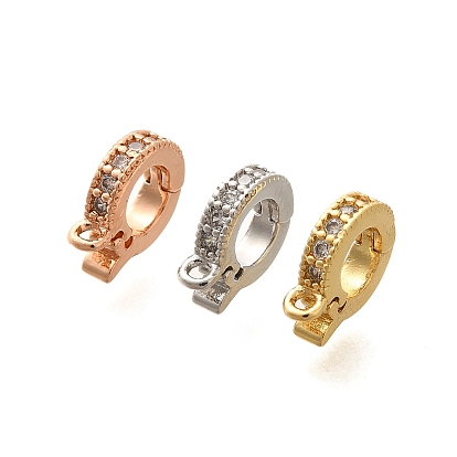 Реечное покрытие латунь микро паве прозрачный кубический цирконий складные застежки, долговечный, без свинца и без кадмия