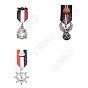 3Pcs 3 Style Alloy Pendant Lapel Pin, Men's Polyester Brooch, Antique Bronze & Platinum, Medal & Eagle & Helm with Anchor