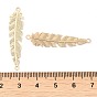 Rack Plating Brass Connector Charms, Etched Metal Embellishments, Long-Lasting Plated, Feather Links