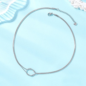 304 Цепочка из нержавеющей стали в виде узла «змея» 2-рядное ожерелье, не тускнеет