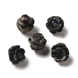 Perles de fleurs sculptées en glaucophane naturel, rose
