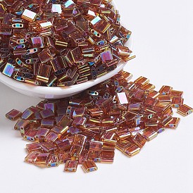 Cuentas de miyuki tila, granos de la semilla japonés, 2 agujero, colores transparentes ab