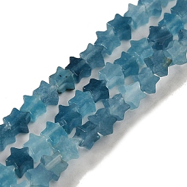 Dyed Natural Aquamarine Beads Strands, Star