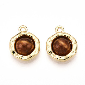 Плоские круглые подвески сплава смолы, подвески с имитацией тигрового глаза