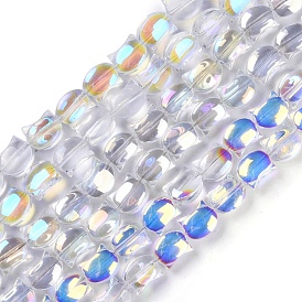 Electroplate Glass Beads Strands, AB Color Plated, Cat Shape