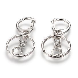 Alloy Keychain Clasp Findings, with Alloy Swivel Clasp and Iron Rings
