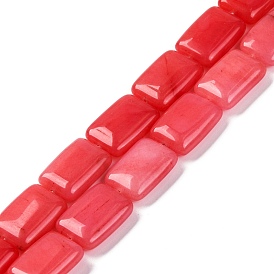 Natural Rhodonite Beads Strands, Dyed, Rectangle