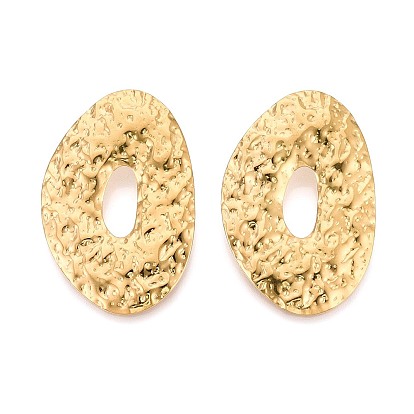 Текстурированные 304 подвески из нержавеющей стали большого размера, овальный шарм, ионное покрытие (ip)