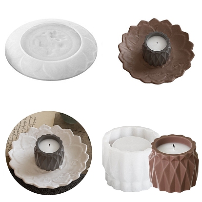 Силиконовые формы, формы для подсвечников, формы для литья гипсовой смолы, белые