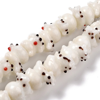 Handmade Lampwork Beads Strands, Cartoon Dog