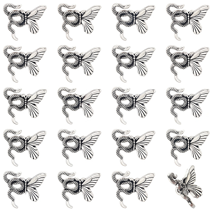 120 бусины из сплава в тибетском стиле, бабочка и змея