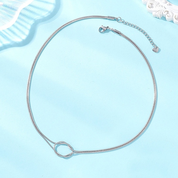 304 Цепочка из нержавеющей стали в виде узла «змея» 2-рядное ожерелье, не тускнеет