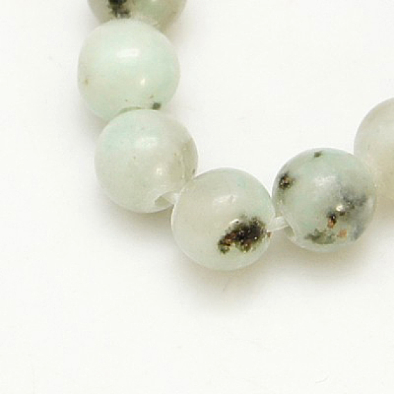 Natural Sesame Jasper/Kiwi Jasper Beads Strands, Round, Hole: 1mm