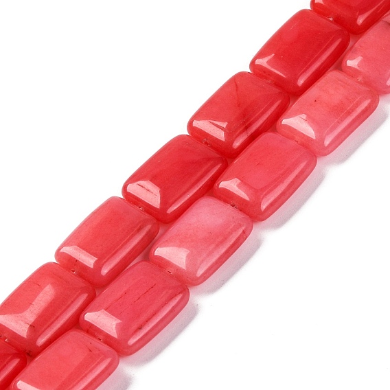 Природные родонит бисер нитей, окрашенные, прямоугольные