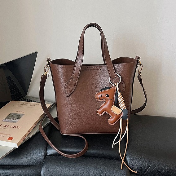 DIY PU Leather Crossbody Making Kits, with Horse Pendant Decorations and Magnetic Clasps, Golden