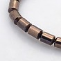 Electroplate Non-magnetic Synthetic Hematite Beads Strands, Column, 5x4mm, Hole: 1mm, about 75pcs/strand, 15.7 inch