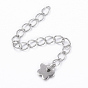 304 Stainless Steel Chain Extender, with Charms
