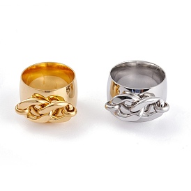 Unisex 304 Stainless Steel Finger Rings, Cross Shape